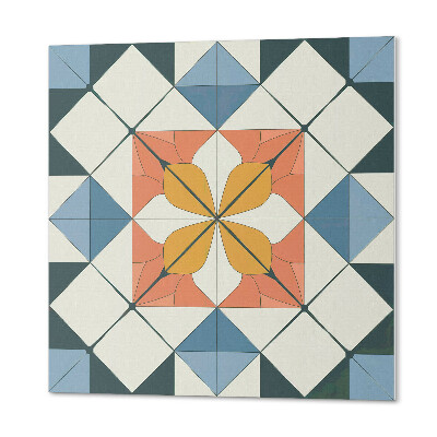 Wall panel square Geometry in a floral version