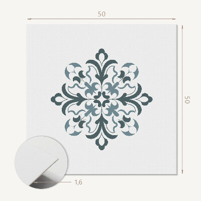 Wall panel square Harmony of flower shapes