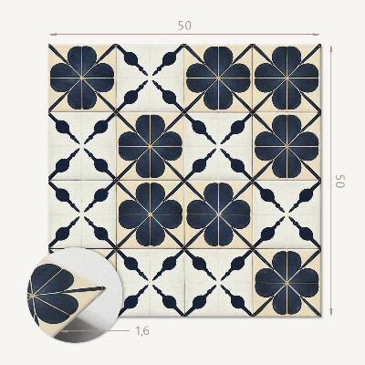 Pvc wall panel square Floral pattern on a plain background