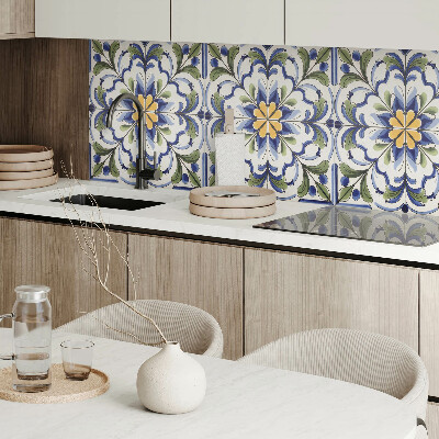 Wall panel square Flower pattern in ceramic aesthetic