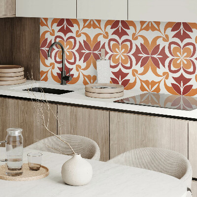 Pvc wall panel square Floral design with leaves and flowers