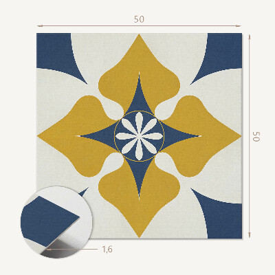 Pvc wall panel square Harmony of flowers in a symmetrical style
