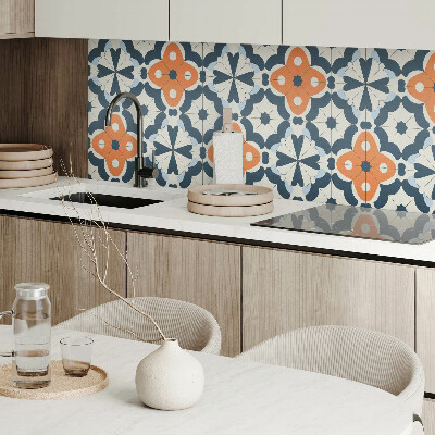 Wall panel square Tiled design with flowers