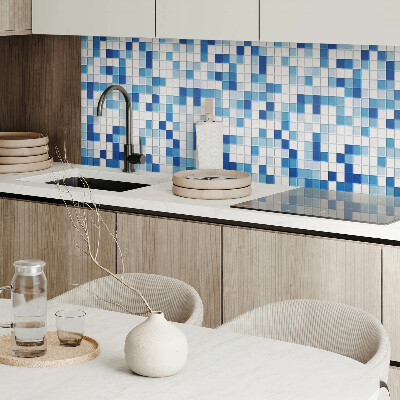 Wall panel square Blue mosaic with subtle gradients