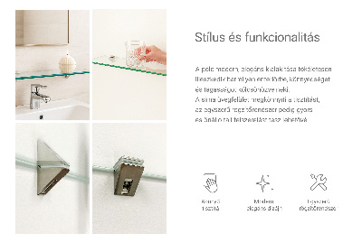 Glass mirror shelf transparent