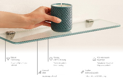 Glass bathroom shelf transparent