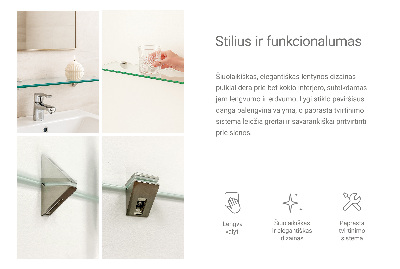 Glass bathroom shelf transparent