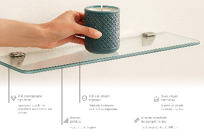 Glass bathroom shelf transparent