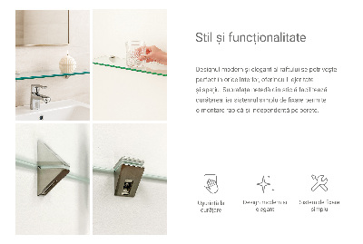 Glass mirror shelf transparent