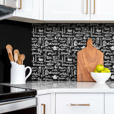 Wall panel Black and white kitchen signs