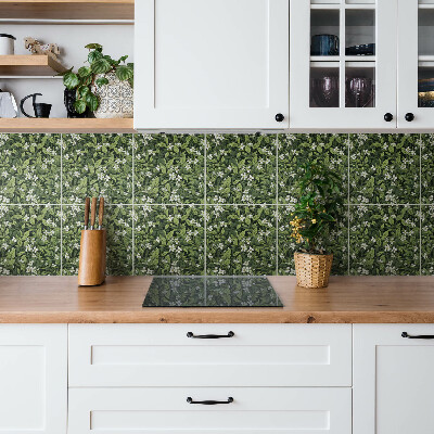 Wall paneling White flowers and leaves