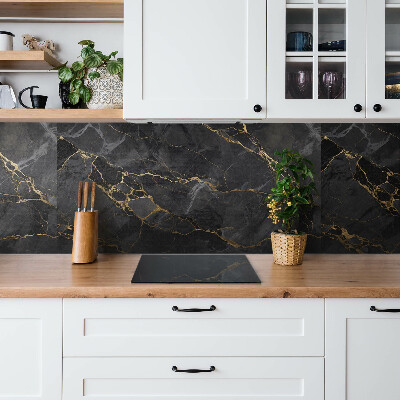 Wall paneling Dark marble and gold