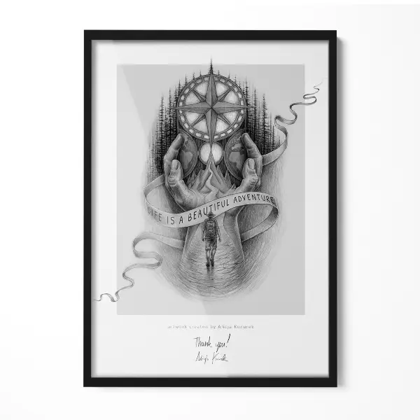 black photo frame 19x27 in