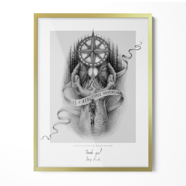 Minimalist gold photo frame 23x31 in