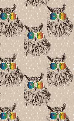 Roller blind Owls in colorful glasses