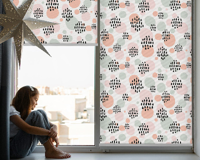 Roller blind for window Black dotty patches