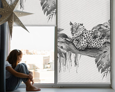 Blind for window Drawed cheetahs on the branch