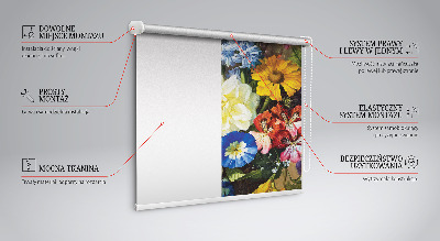 Roller blind for window Bouquet of flowers