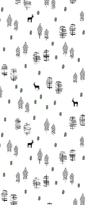 Roller blind Drawed trees and deer