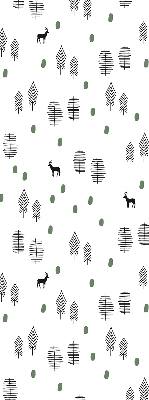 Roller blind Drawed trees and deer