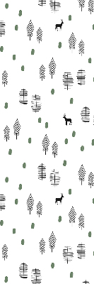 Roller blind Drawed trees and deer