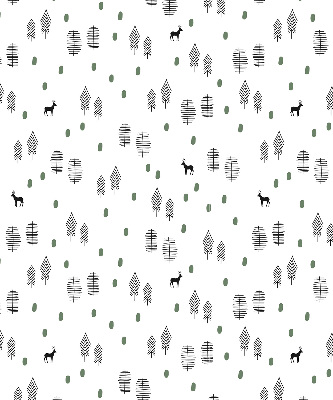 Roller blind Drawed trees and deer