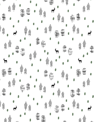 Roller blind Drawed trees and deer