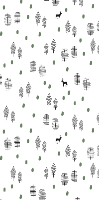 Roller blind Drawed trees and deer