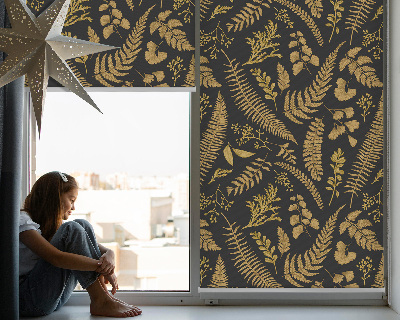 Roller blind Yellow ferns