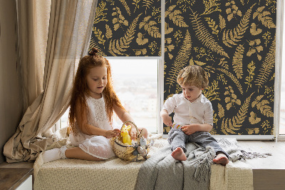 Roller blind Yellow ferns