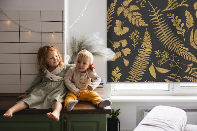 Roller blind Yellow ferns