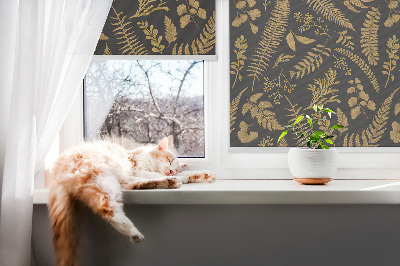 Roller blind Yellow ferns