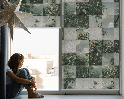 Daylight roller blind Tiled palm trees