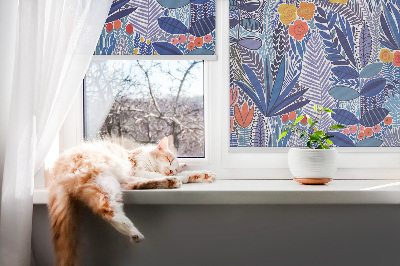 Roller blind for window Colorful plants
