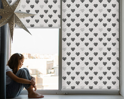 Daylight roller blind Dark hearts