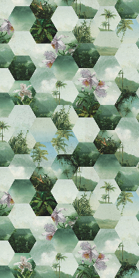 Daylight roller blind Green hexagons