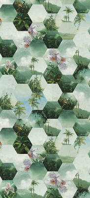 Daylight roller blind Green hexagons