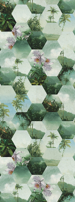 Daylight roller blind Green hexagons