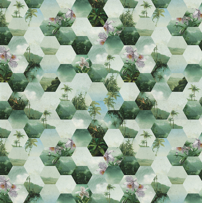 Daylight roller blind Green hexagons