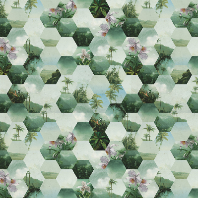 Daylight roller blind Green hexagons