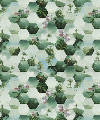 Daylight roller blind Green hexagons