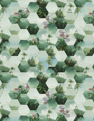 Daylight roller blind Green hexagons