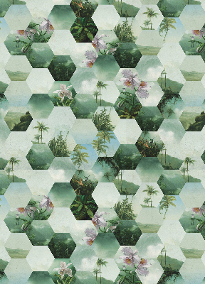 Daylight roller blind Green hexagons