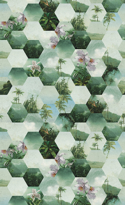 Daylight roller blind Green hexagons