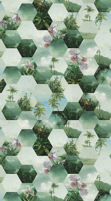 Daylight roller blind Green hexagons