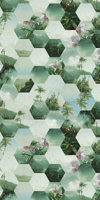 Daylight roller blind Green hexagons