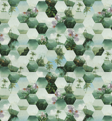 Daylight roller blind Green hexagons