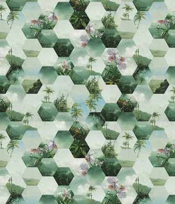 Daylight roller blind Green hexagons