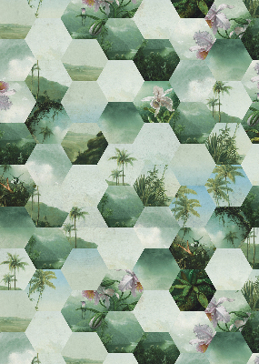 Daylight roller blind Green hexagons