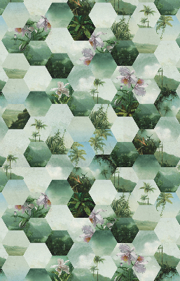 Daylight roller blind Green hexagons